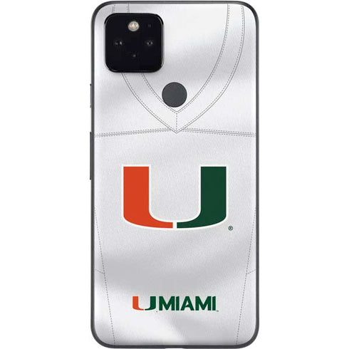 University of Miami White Jersey Google Pixel 5 Skin